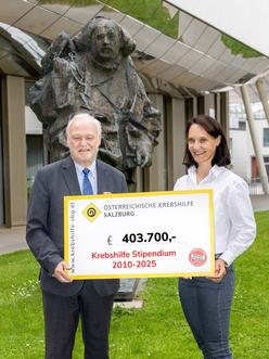 Krebshilfe Scheckübergabe Stipendium 2010-2025